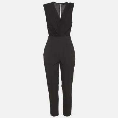 Pre-owned Elisabetta Franchi Black Crepe & Twill Jumpsuit S