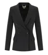 Elisabetta Franchi Lapel Jacket With Shoulder Structure And Button Detailing In Black