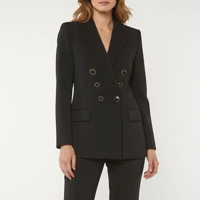 Pre-owned Elisabetta Franchi Black Crepe Gicca Jacket M