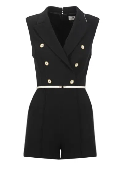 Elisabetta Franchi Black Crêpe Jumpsuit