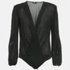 Elisabetta Franchi Wrap Blouse With Bodysuit Design In Black
