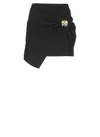 Elisabetta Franchi Macro-bow Crepe Mini Skirt In Black
