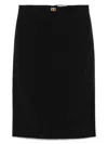 Elisabetta Franchi Fitted Knee-length Skirt With Gold-tone Clasp