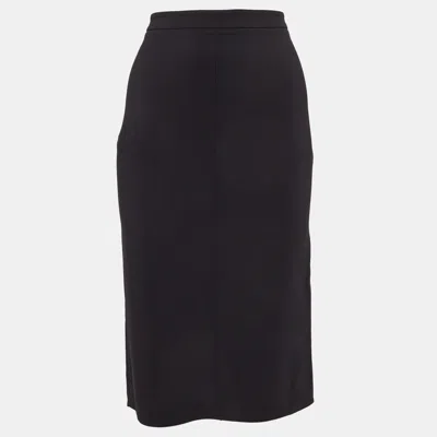 Pre-owned Elisabetta Franchi Black Crepe Pencil Skirt M
