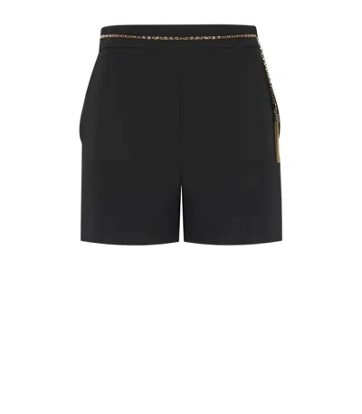Elisabetta Franchi Shorts With Jewel Chain In Black