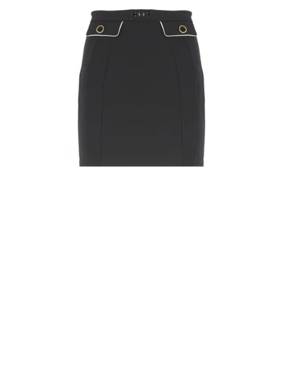 Elisabetta Franchi Black Crepe Skirt