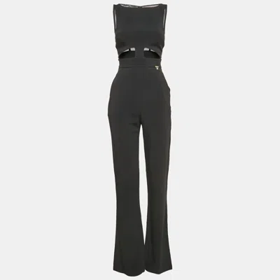 Pre-owned Elisabetta Franchi Black Crepe Sleeveless Jumpsuit M