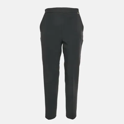 Elisabetta Franchi Black Crepe Straight Fit Trouser