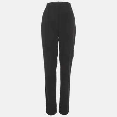 Pre-owned Elisabetta Franchi Black Crepe Trousers L