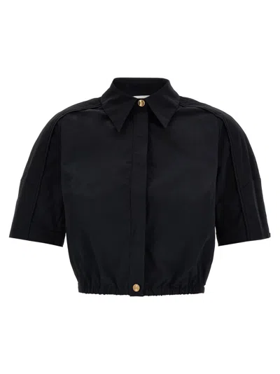 ELISABETTA FRANCHI BLACK CROPPED SHIRT