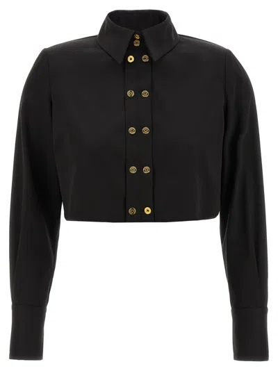 ELISABETTA FRANCHI BLACK CROPPED SHIRT