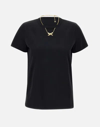 Elisabetta Franchi Black Cut Out Necklace T Shirt
