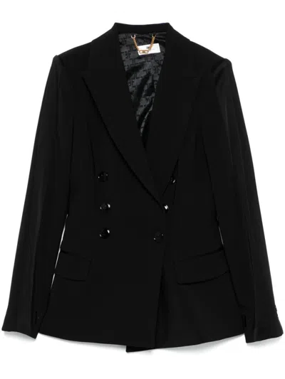 Elisabetta Franchi Black Double-breasted Blazer