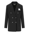 Elisabetta Franchi Black Double-breasted Blazer In Black