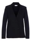 Elisabetta Franchi Tailored Double-breasted Jacket With Structured Silhouette In Blue