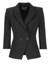 Elisabetta Franchi Crepe Blazer In Black