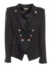 Elisabetta Franchi Black Double-breasted Jacket In Black