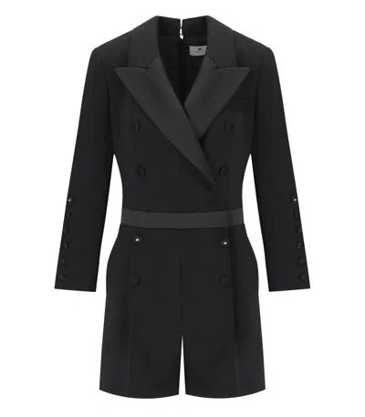 Elisabetta Franchi Black Double-breasted Jumpsuit