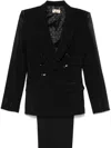 Elisabetta Franchi Tailleur Doppiopetto In Crêpe Con Bande In Raso In Black