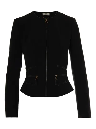 Elisabetta Franchi Black Double Crepe Jacket