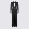 Elisabetta Franchi Piercing-detail Jersey Gown In Black