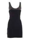 Elisabetta Franchi Bead-embellished Mini Dress In Black
