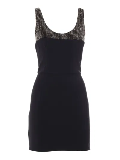 Elisabetta Franchi Short Dress With Beads In Black