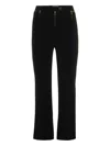Elisabetta Franchi Straight-leg Cropped Crepe Pants With Gold Accents In Black