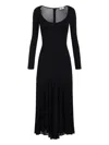 Elisabetta Franchi Flared Black Evening Dress With Fitted Bodice In Black