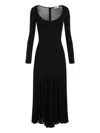 Elisabetta Franchi Black Flared Midi Dress