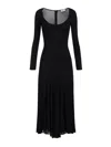 Elisabetta Franchi Black Flared Midi Dress In Black