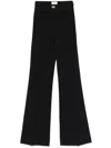 Elisabetta Franchi Black Flared Trousers With Logo