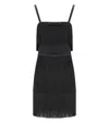 Elisabetta Franchi Fringed Dress With Adjustable Straps And Bow Accents