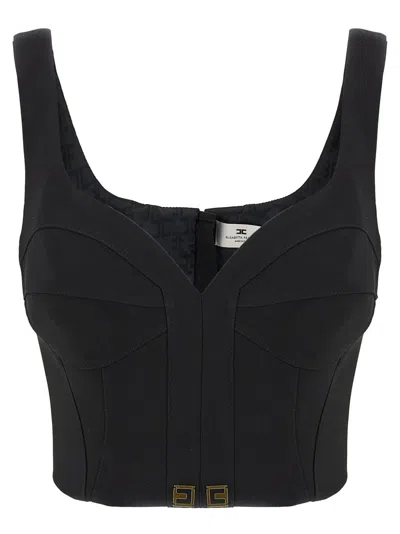 ELISABETTA FRANCHI BLACK HEART NECKLINE TOP