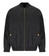 Elisabetta Franchi Black Jacquard Bomber Jacket In Black