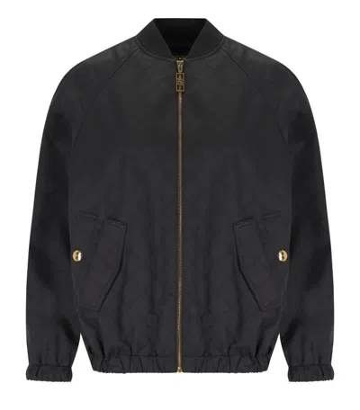 ELISABETTA FRANCHI ELISABETTA FRANCHI BLACK JACQUARD BOMBER JACKET