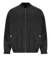 Elisabetta Franchi Black Jacquard Bomber Jacket In Black