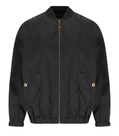 ELISABETTA FRANCHI ELISABETTA FRANCHI BLACK JACQUARD BOMBER JACKET