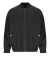 Elisabetta Franchi Black Jacquard Bomber Jacket In Black