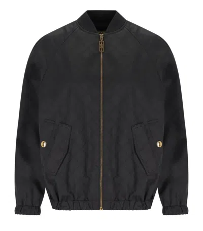 ELISABETTA FRANCHI ELISABETTA FRANCHI BLACK JACQUARD BOMBER JACKET