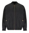 Elisabetta Franchi Black Jacquard Bomber Jacket In Black