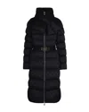 Elisabetta Franchi Quilted Coat With Belt And High Collar In Black