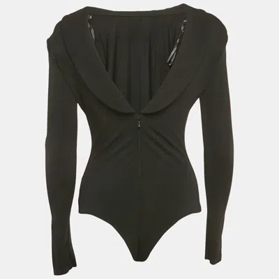Pre-owned Elisabetta Franchi Black Jersey Full Sleeve Bodysuit M