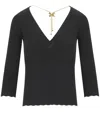 Elisabetta Franchi Ribbed Sweater With Necklace