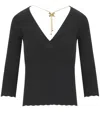 Elisabetta Franchi Ribbed Sweater With Necklace