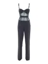Elisabetta Franchi Black Jumpsuit With Sheer Detailing In Black