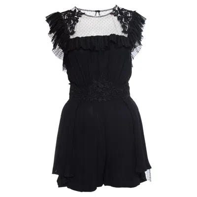 Pre-owned Elisabetta Franchi , Black Jumpsuit With Tulle.