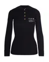 Elisabetta Franchi Polo In Maglia Con Dettaglio Lettering Nera In Black
