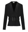 Elisabetta Franchi Black Belted Knitted Jacket In Black
