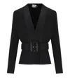 Elisabetta Franchi Black Belted Knitted Jacket In Black